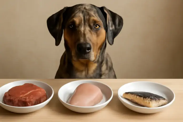Manzo, pollo o pesce? La scelta proteica migliore per evitare allergie nel Catahoula